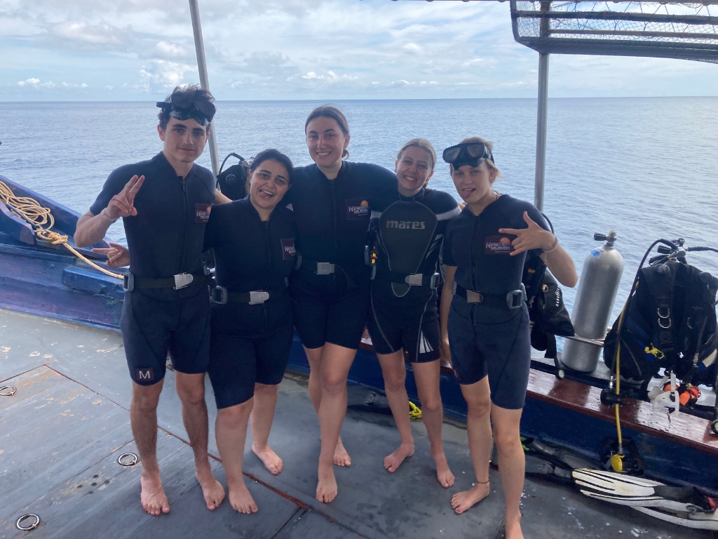 Students geared up for a day of scuba divin