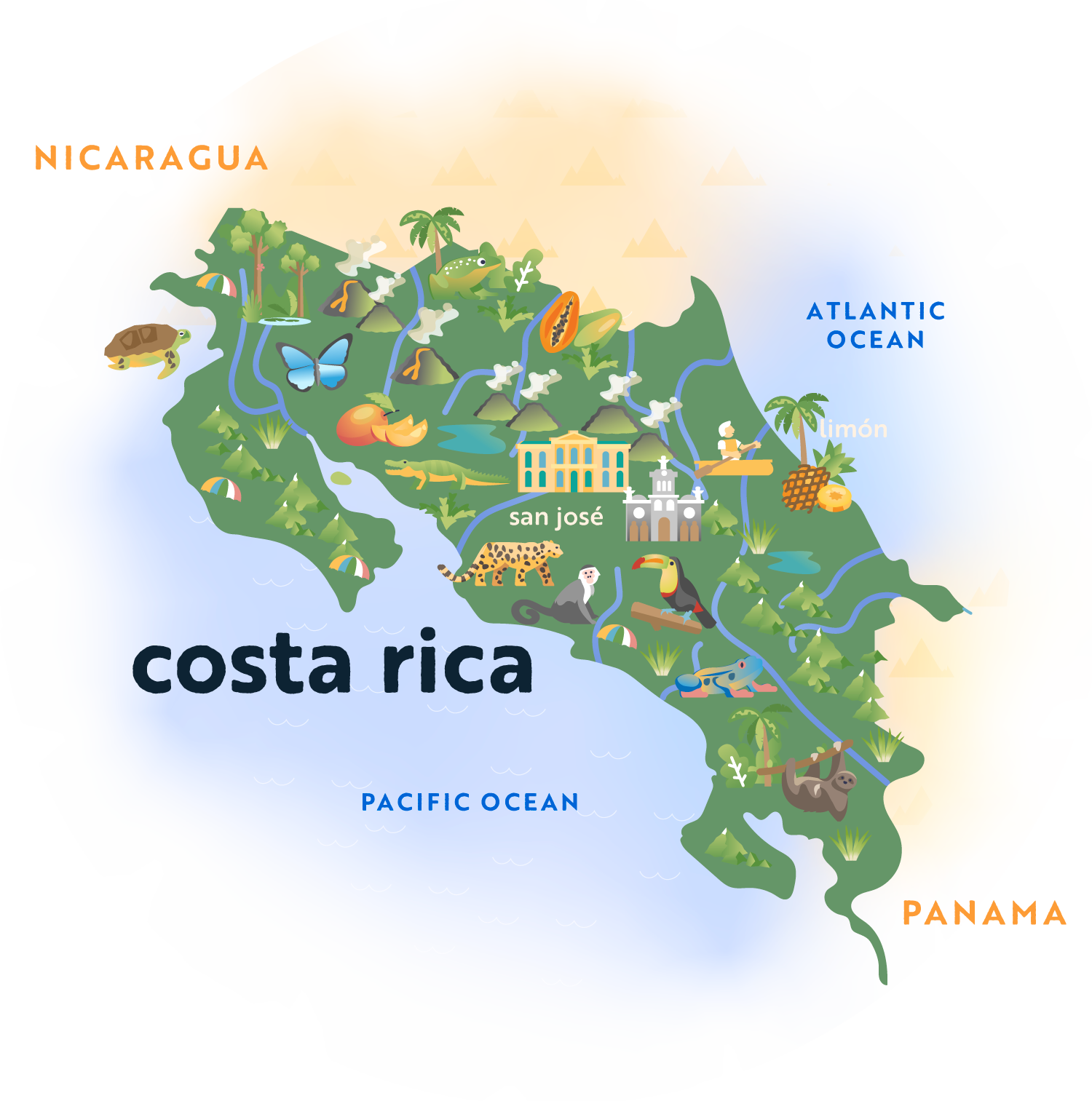 Global Routes Costa Rica Map