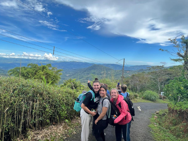 students traveling through rainforest to RAC