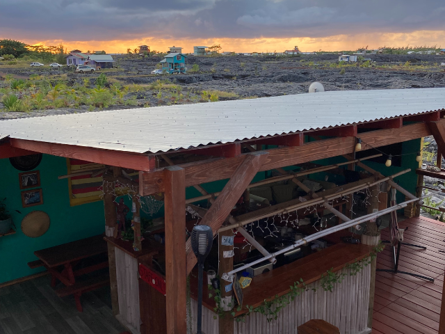 outside lava flow hostel