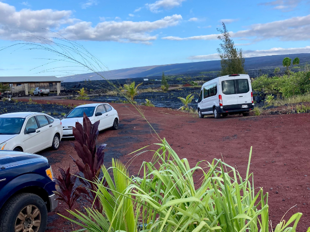 hostel van outside parked