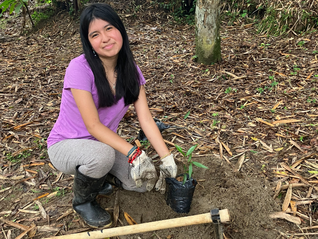 planting pink shirt
