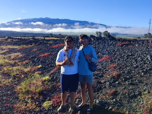 2023-hi-two friends exploring volcano