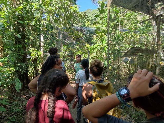 Students onto her in the Amazon