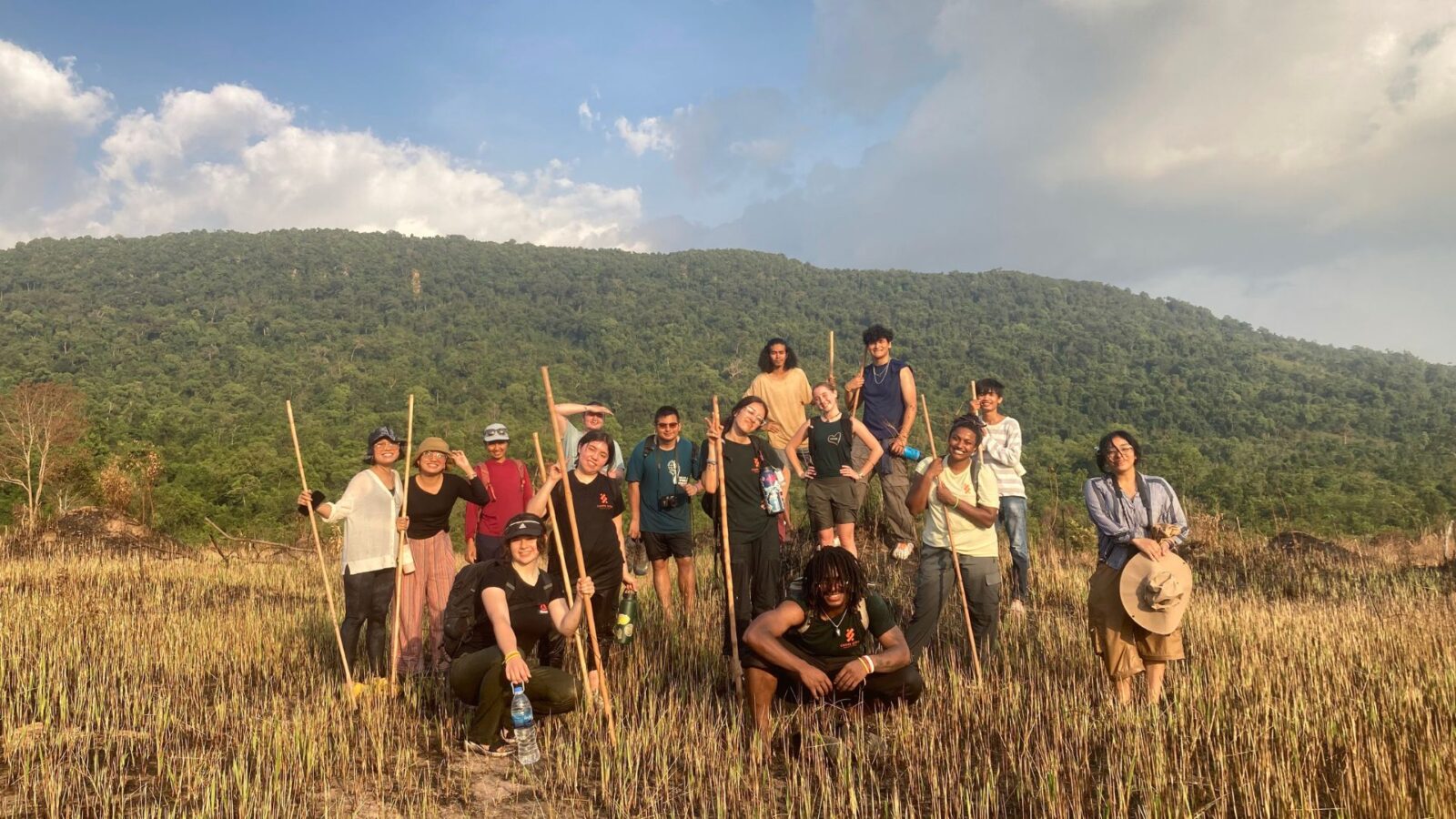 in the fields in cambodia